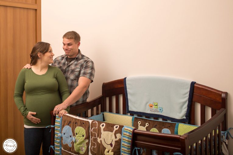 Maternity photographer Lyndsay Curtis photographs pregnant Brittny in her son's nursery at NAS Sigonella, Sicily| www.lyndsaycurtis.com