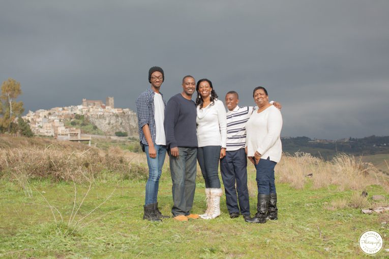 Portrait photographer Lyndsay Curtis photographs the Graham family in Motta Sant' Anastasia, Sicily.