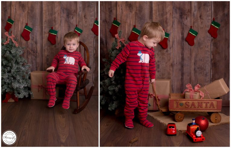 Portrait photographer Lyndsay Curtis photographs children on a classic rustic setting during Christmas mini sessions. | www.lyndsaycurtis.com