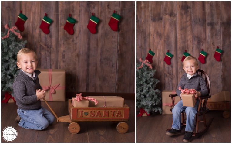 Portrait photographer Lyndsay Curtis photographs children on a classic rustic setting during Christmas mini sessions. | www.lyndsaycurtis.com