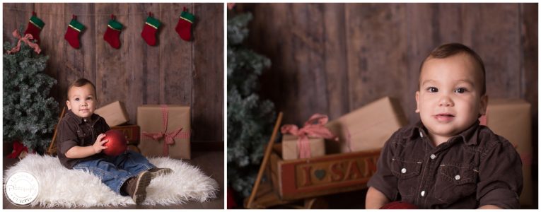 Portrait photographer Lyndsay Curtis photographs children on a classic rustic setting during Christmas mini sessions. | www.lyndsaycurtis.com