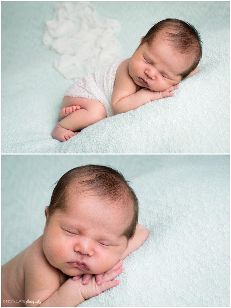 Newborn photographer Lyndsay Curtis photographs a one week old baby girl. | www.lyndsaycurtis.com