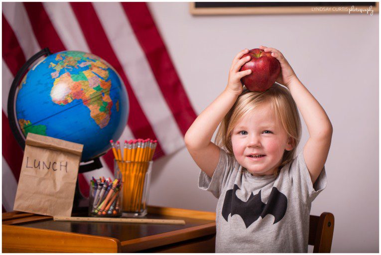 Portrait photographer Lyndsay Curtis photographs Back to School Mini Sessions in her home studio in Sigonella, Sicily. | www.lyndsaycurtis.com