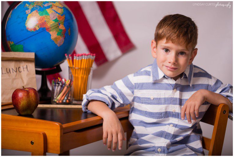 Portrait photographer Lyndsay Curtis photographs Back to School Mini Sessions in her home studio in Sigonella, Sicily. | www.lyndsaycurtis.com