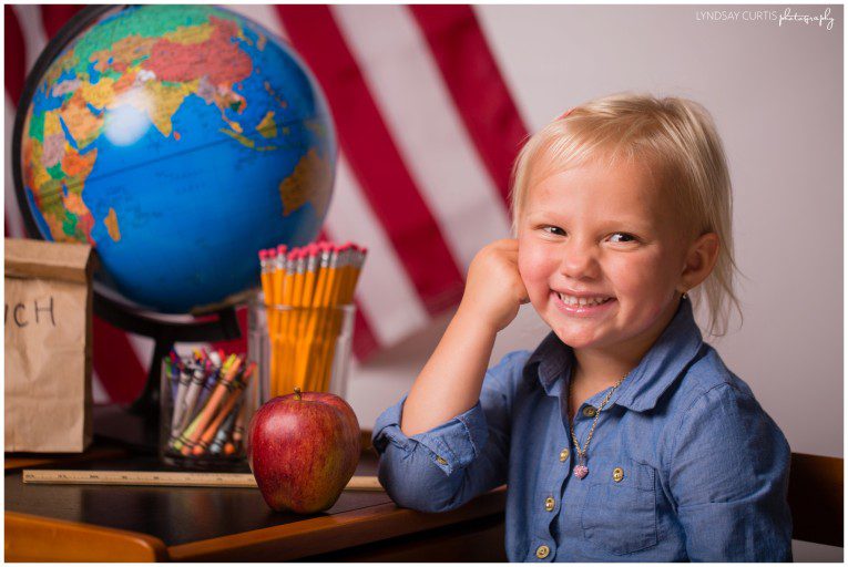 Portrait photographer Lyndsay Curtis photographs Back to School Mini Sessions in her home studio in Sigonella, Sicily. | www.lyndsaycurtis.com