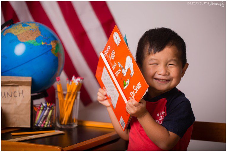 Portrait photographer Lyndsay Curtis photographs Back to School Mini Sessions in her home studio in Sigonella, Sicily. | www.lyndsaycurtis.com
