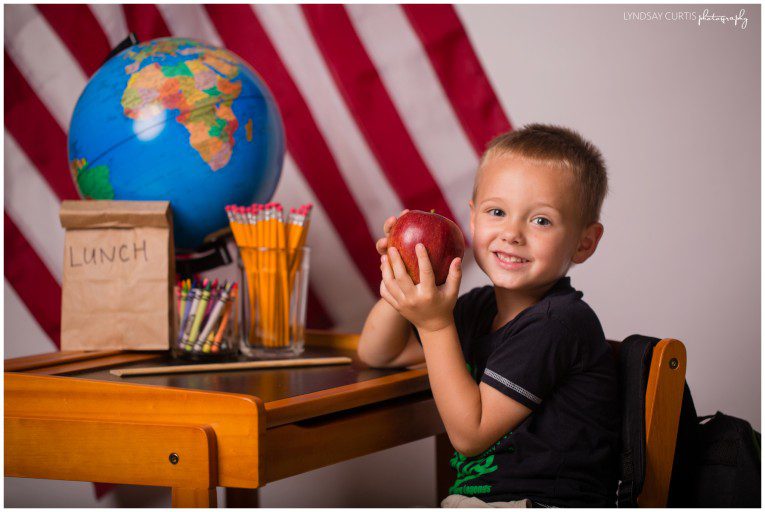 Portrait photographer Lyndsay Curtis photographs Back to School Mini Sessions in her home studio in Sigonella, Sicily. | www.lyndsaycurtis.com