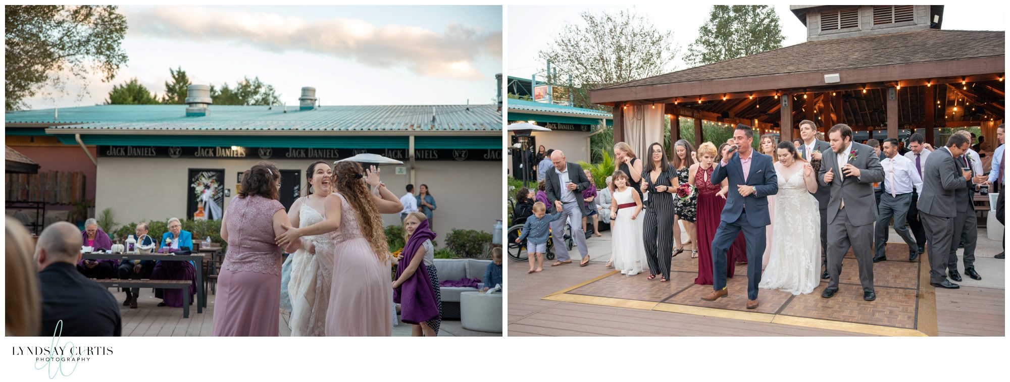 Virginia Beach wedding photographer Lyndsay Curtis Photography - Bride and Groom Garter toss during wedding reception