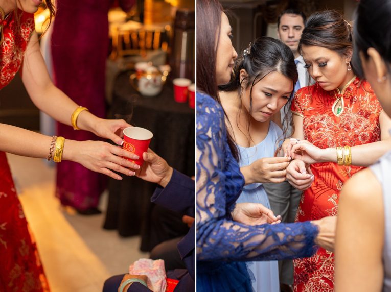 Chinese Tea Ceremony during a Wedding Reception at Grand Marquis, in Old Bride, NJ - New Jersey Wedding Photographer Lyndsay Curtis Photography